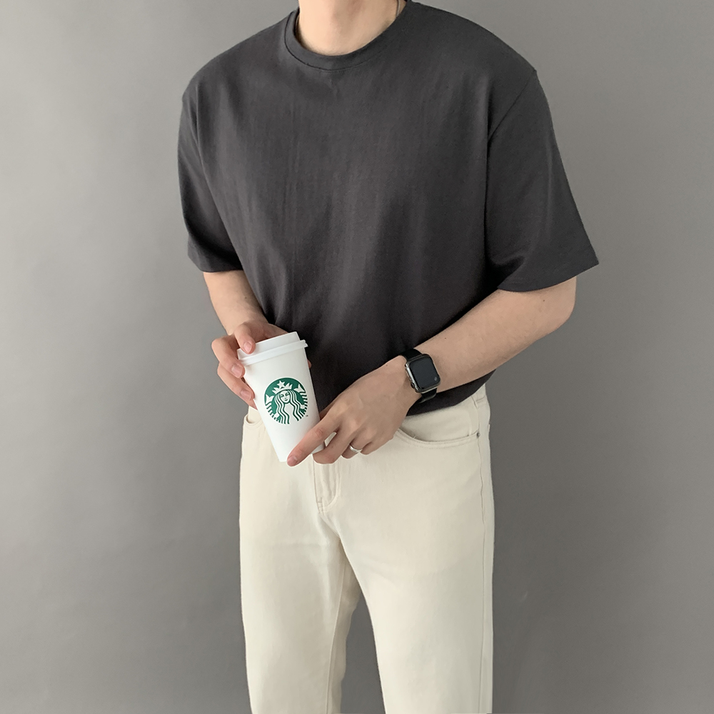 1+1 10수반팔 안비치는흰티 두꺼운반팔티 - 상세 이미지 5