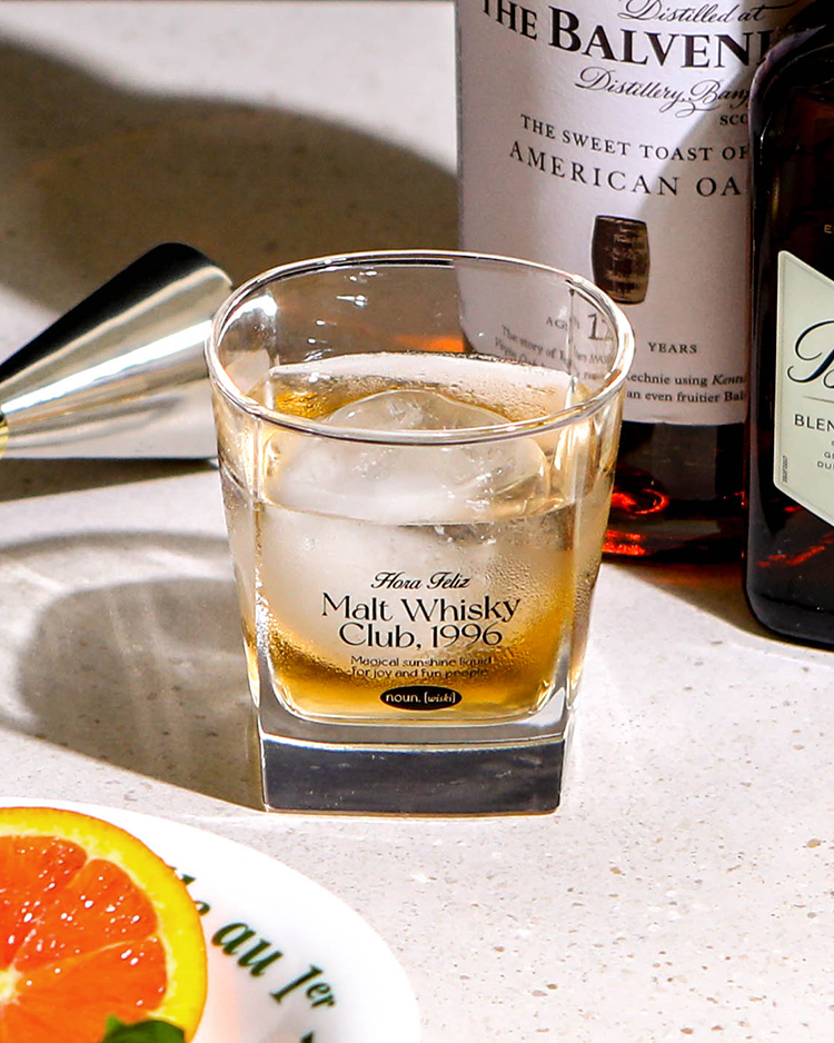 몰트 위스키 1996 감성 레터링 온더락잔 하이볼잔 200ml