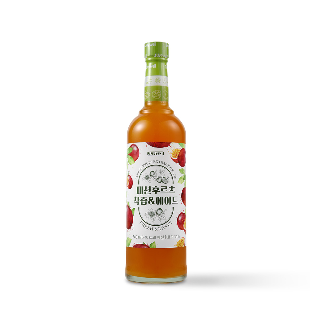 [쥬피터]패션후르츠 착즙&에이드740ml 카페 재료 원액 - 상품 이미지
