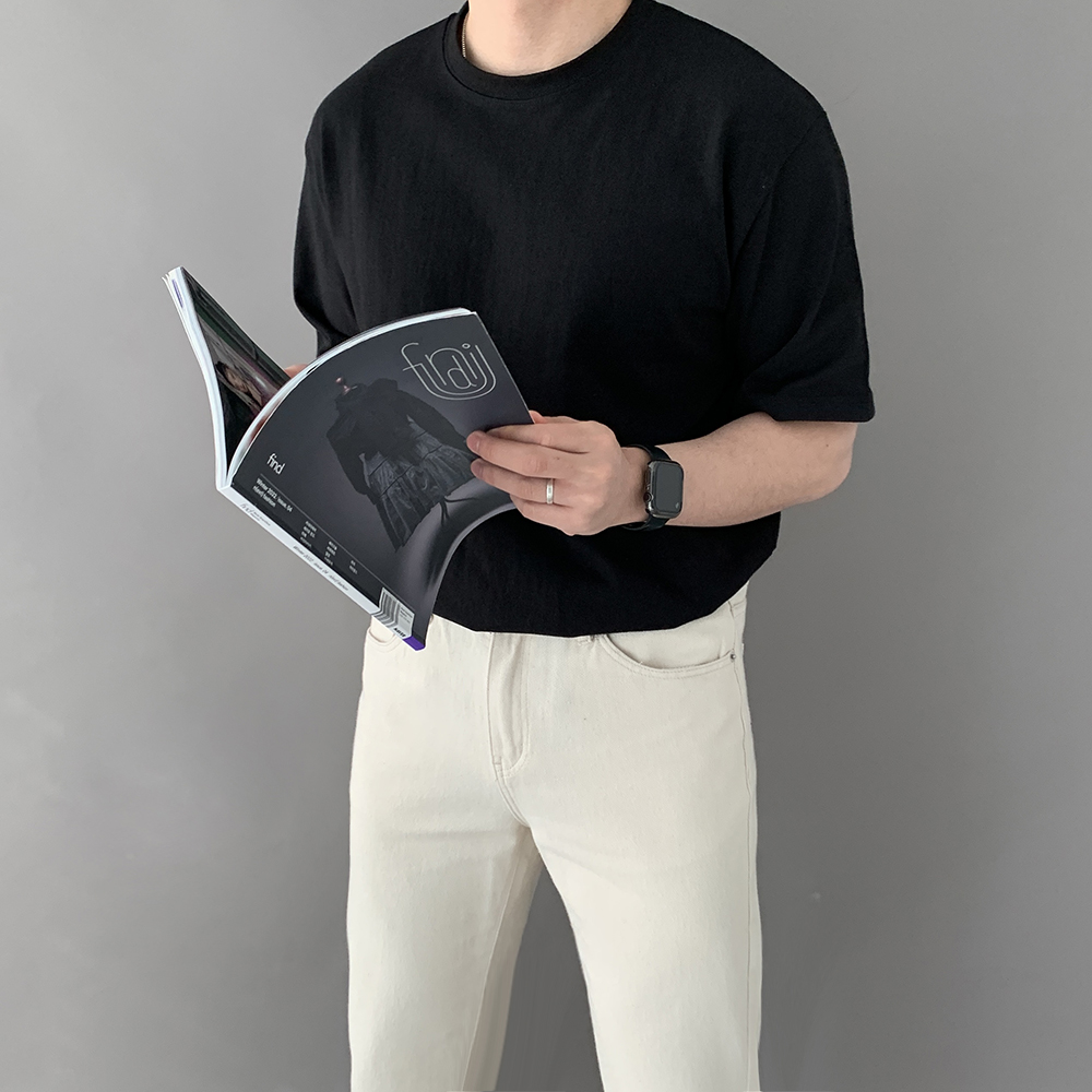 1+1 10수반팔 안비치는흰티 두꺼운반팔티 - 상세 이미지 4