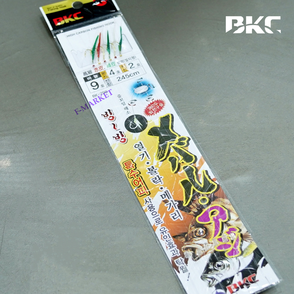 백경 볼락 열기 가자미 카드채비 6본 고급형 어피 바늘 9-3-1.5 BK-298