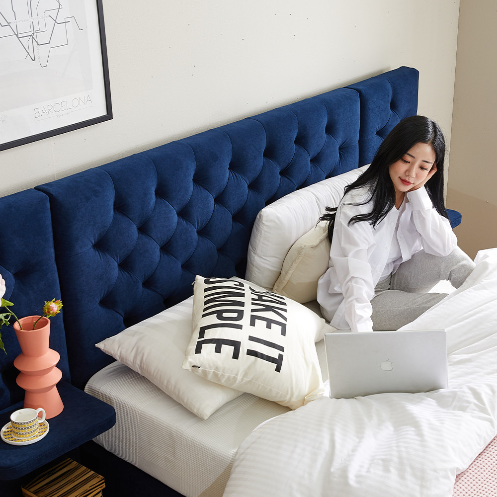 라라코 아쿠아텍스 패브릭 슈퍼싱글 호텔식 부부 트윈 침대 프레임 SS sk