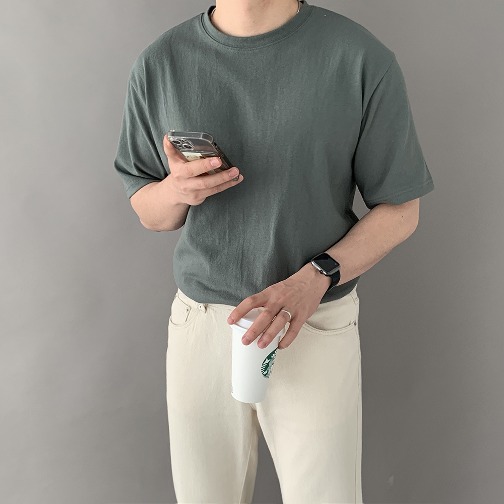 1+1 10수반팔 안비치는흰티 두꺼운반팔티 - 상세 이미지 3