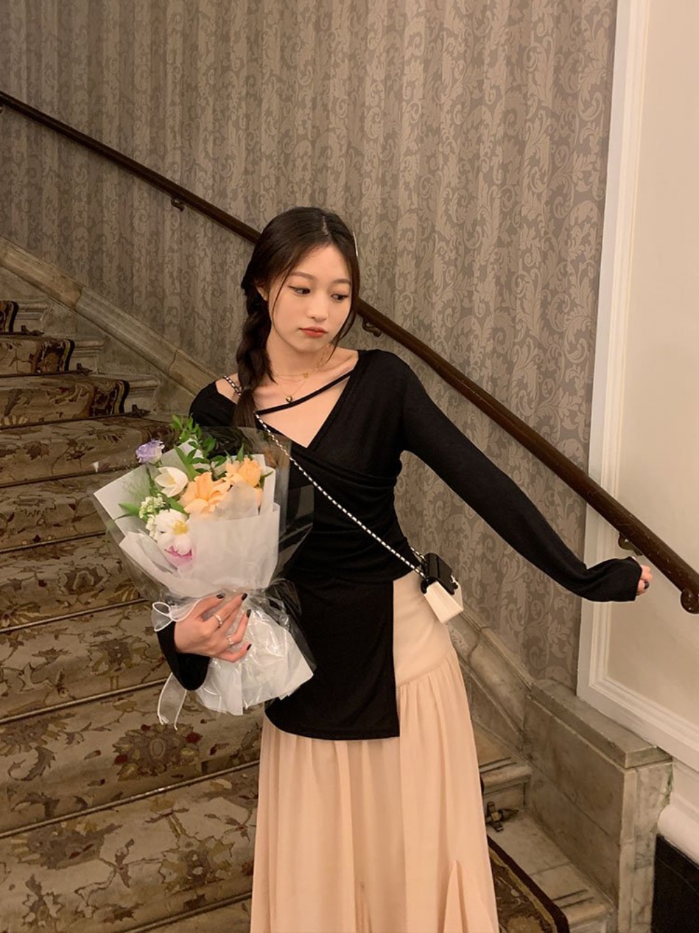 환승 연애3 14회 보나 타이 셔츠 y2k 프렌치룩 옷 패션 - 상세 이미지 2
