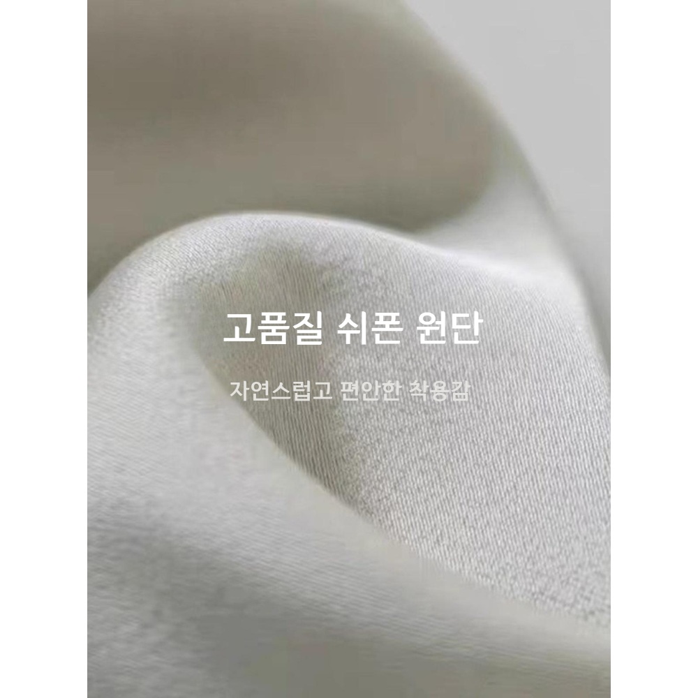 브이넥 타이 블라우스 쉬폰 오간자 실크 새틴 오피스룩 3컬러 - 상세 이미지 4