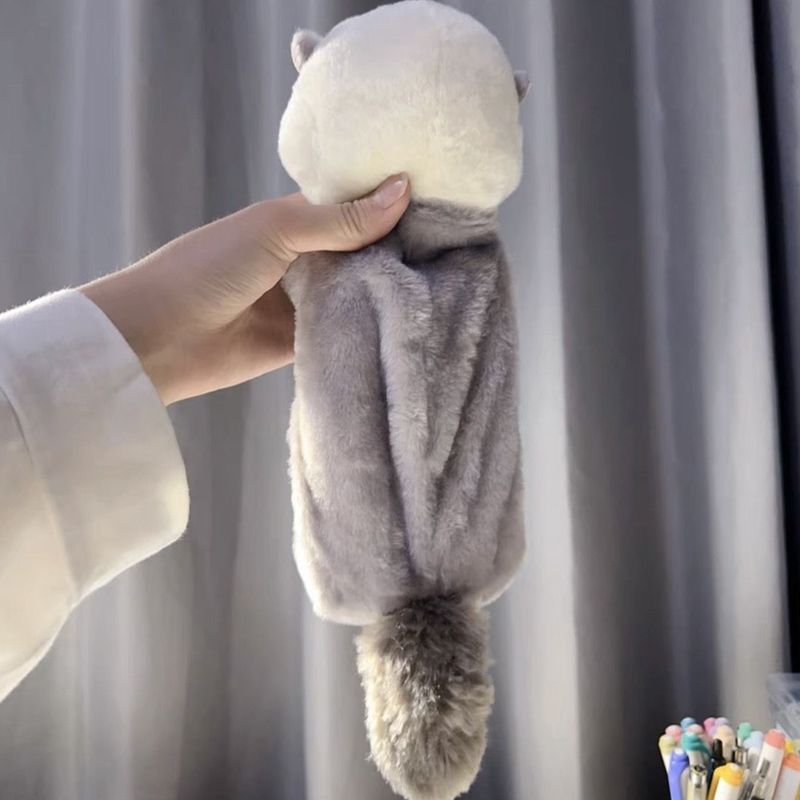 귀여운 봉제 해달 필통 인형 동물 수달 펜 수납 파우치 케이스 학생 문구 화장품 필기구 - 상세 이미지 5