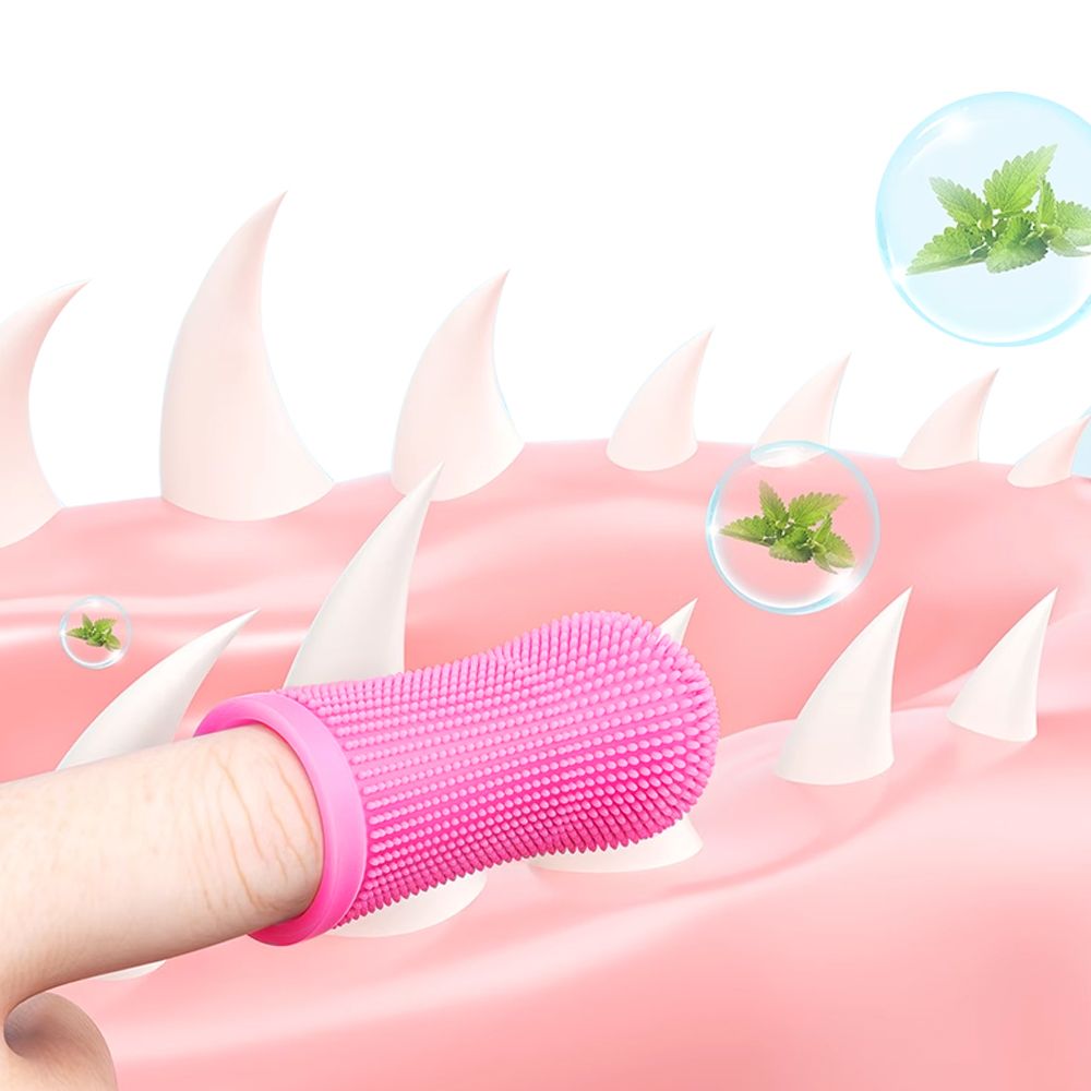 강아지 손가락칫솔 실리콘 애견 양치 칫솔 입냄새제거 4개