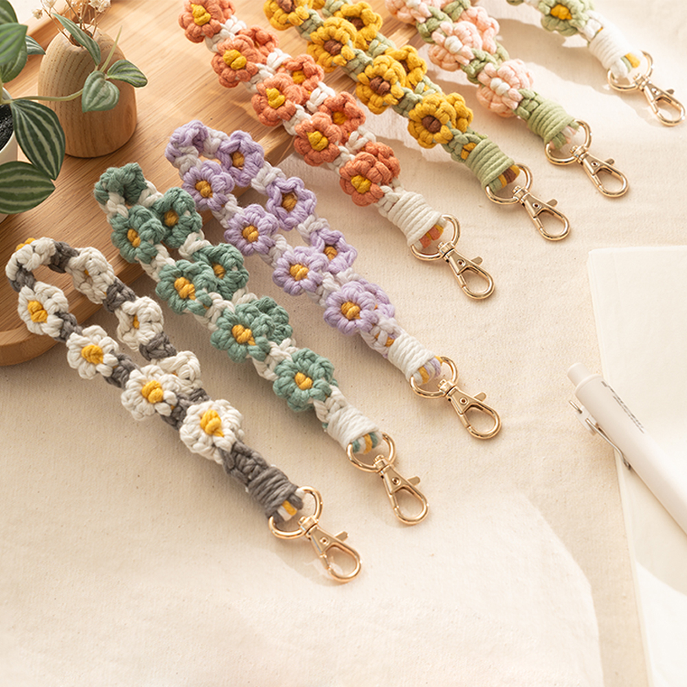 에카엑스 플라워 스트랩 핸드메이드 핸드폰 손목 줄 휴대폰 고리 다용도 도난방지