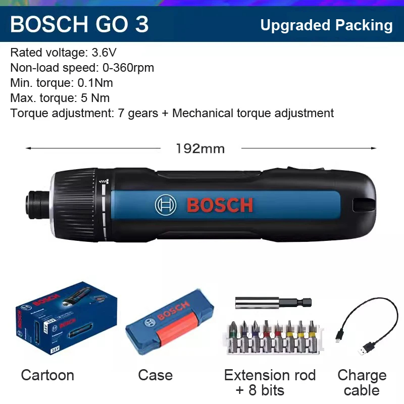 보쉬 고3 BOSCH GO3 3세대 LED 충전식 미니 전기 스크루 무선 전동 드라이버 - 상세 이미지 2