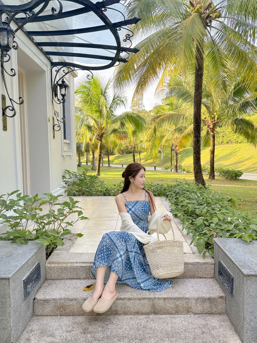 🌴휴양지룩/M-XL 휴양지 페이즐리 비치 롱 원피스 상세 이미지 26