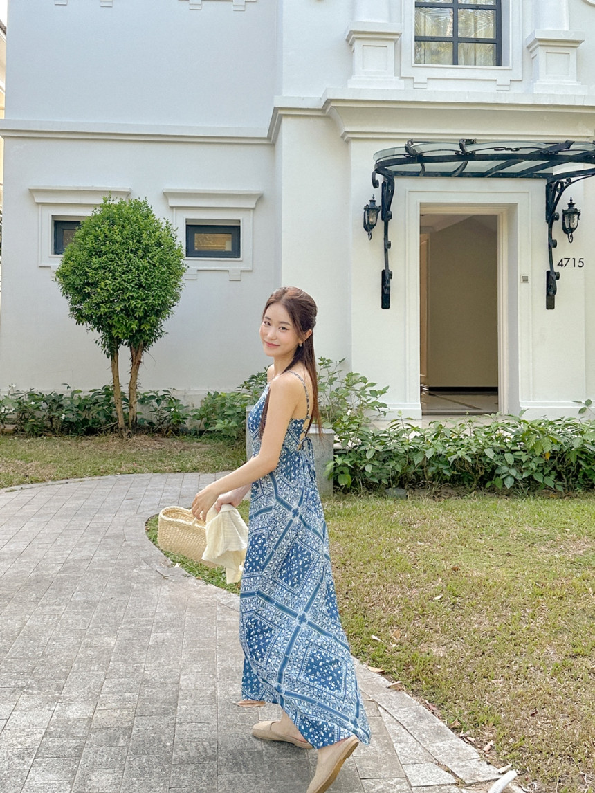 🌴휴양지룩/M-XL 휴양지 페이즐리 비치 롱 원피스 상세 이미지 23