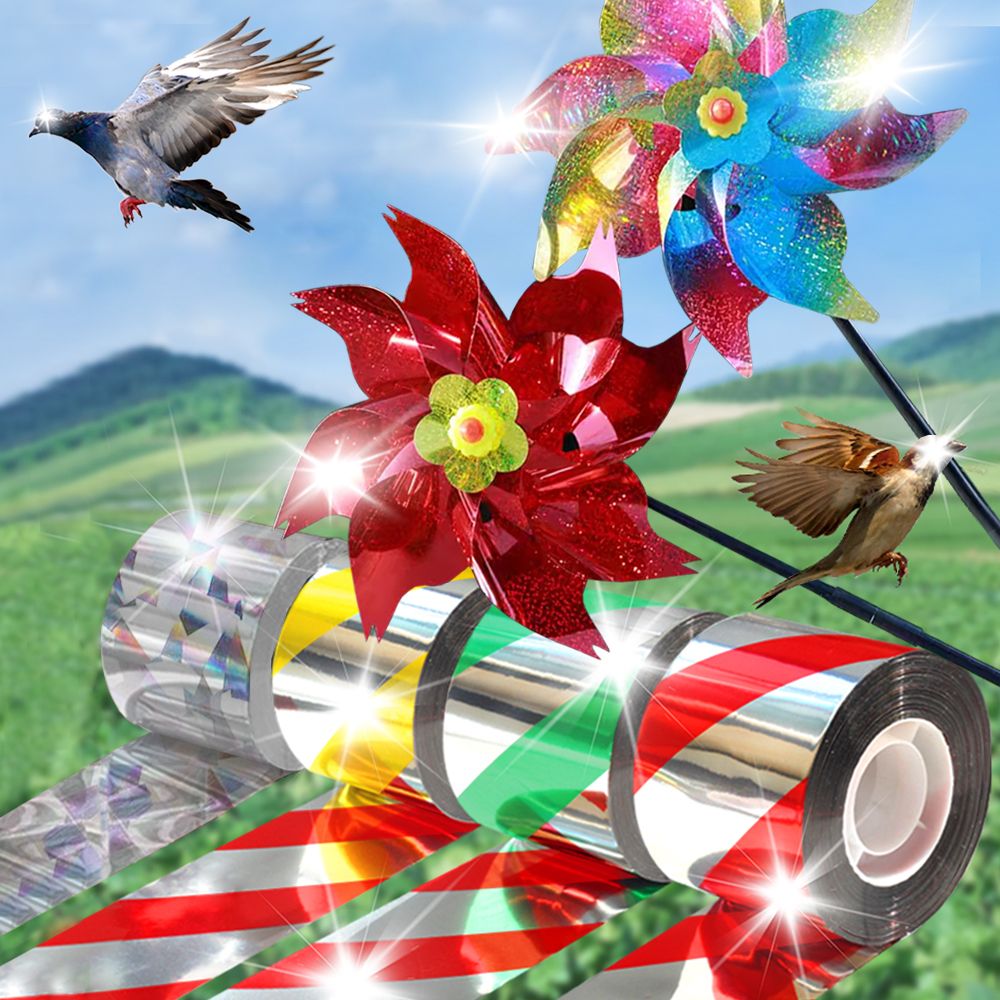 새쫓는 바람개비 방조 테이프 조류 반사 필름 사선그린2.4CM 제품 이미지