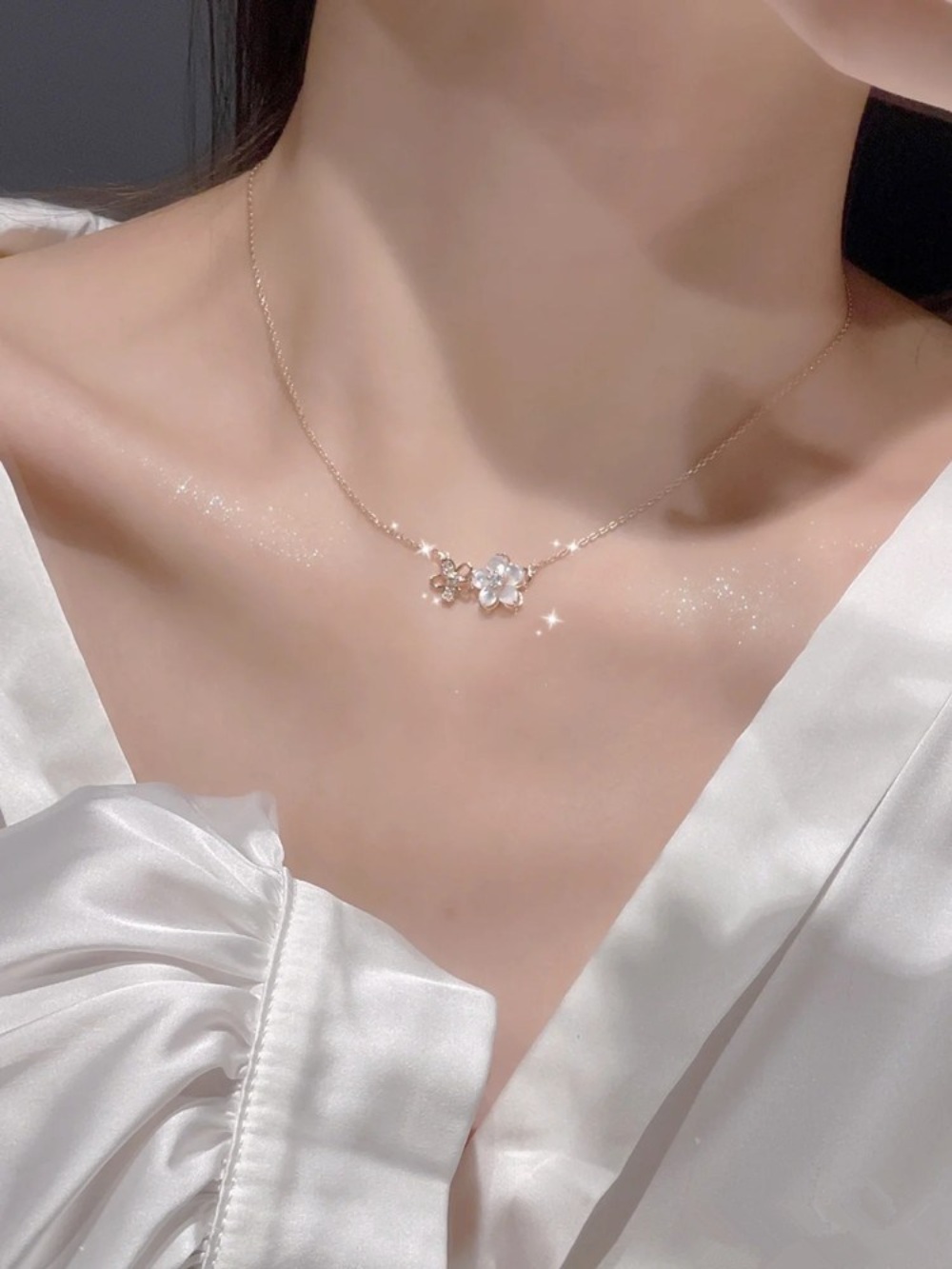 나는솔로 144회 송해나 벚꽃 목걸이 큐티 포인트룩 옷 패션 의상 미녀와 순정난 윤유선 - 상세 이미지 4