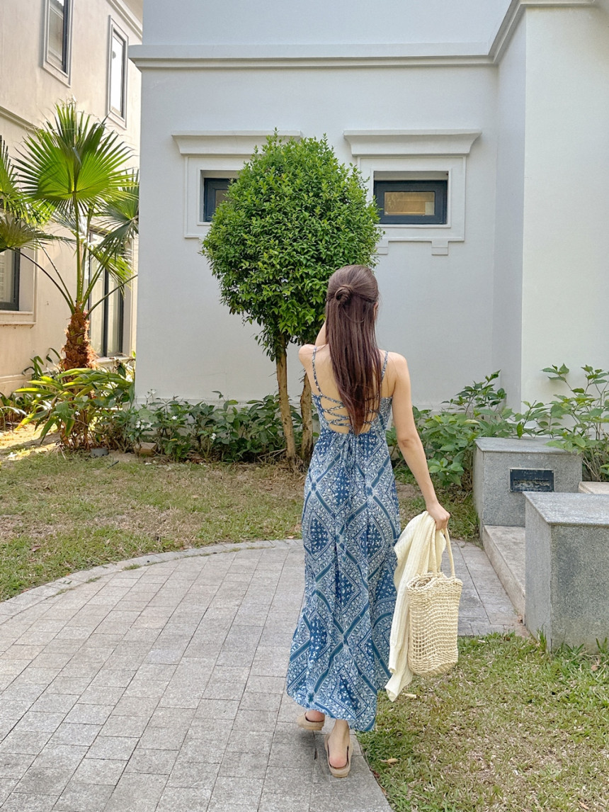 🌴휴양지룩/M-XL 휴양지 페이즐리 비치 롱 원피스 상세 이미지 24