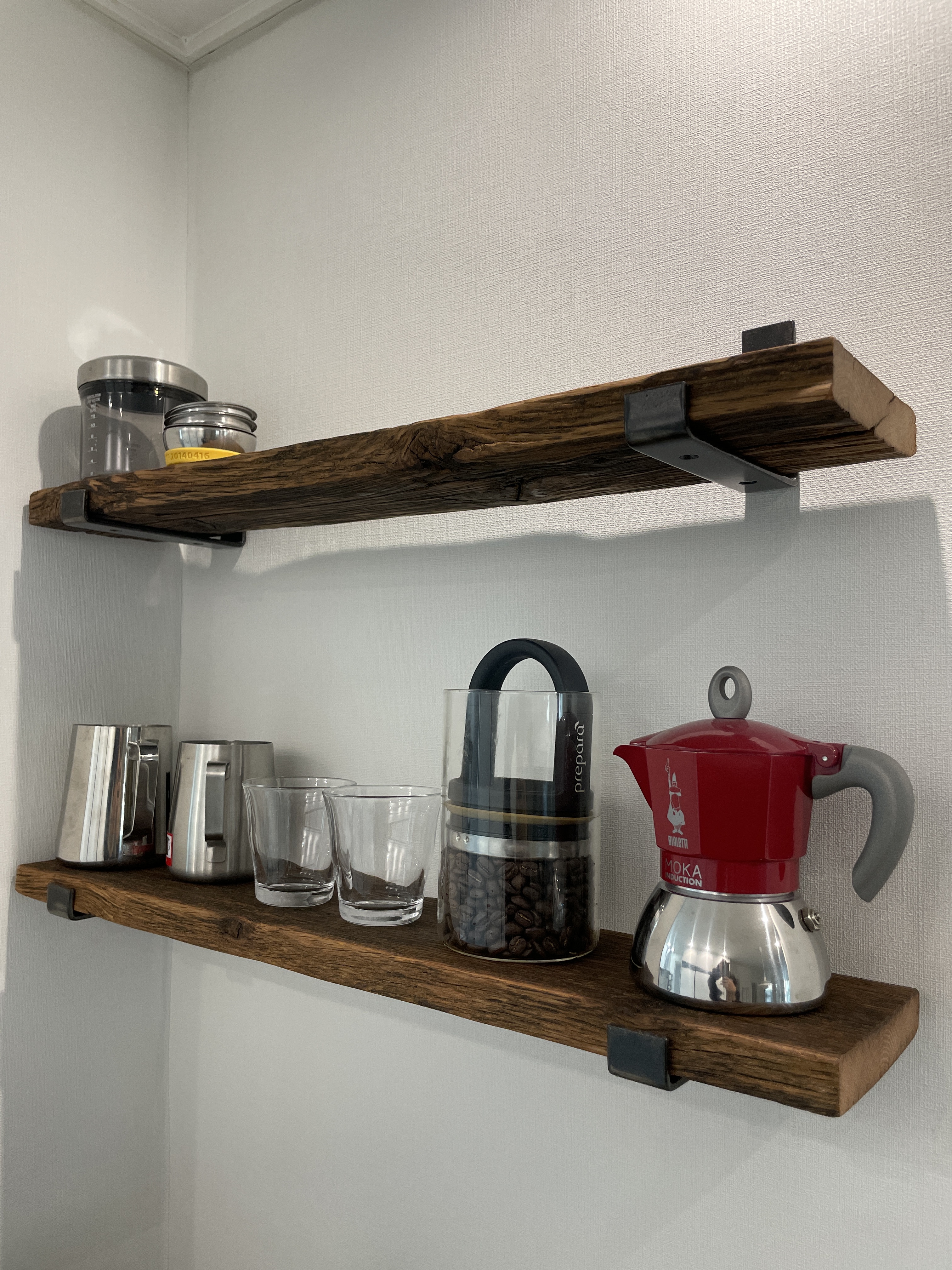 100년 이상 된 미국 직수입 올드오크 고재 원목 무지주 벽선반