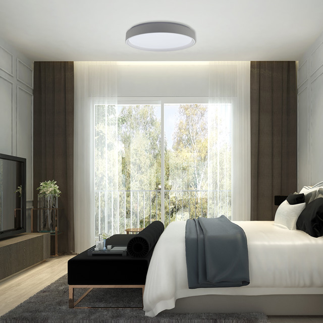 LED 방등 에코 브이 뉴라인 원형 리모컨 60W 밝기조절 색변환 방 거실 조명 - 상세 이미지 2