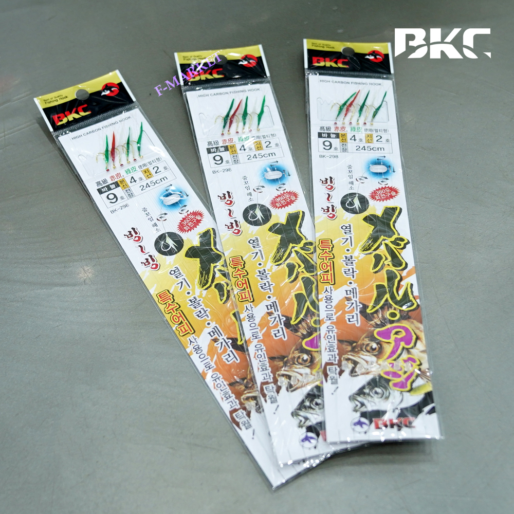 백경 볼락 열기 가자미 카드채비 6본 고급형 어피 바늘 9-3-1.5 BK-298 - 상세 이미지 3