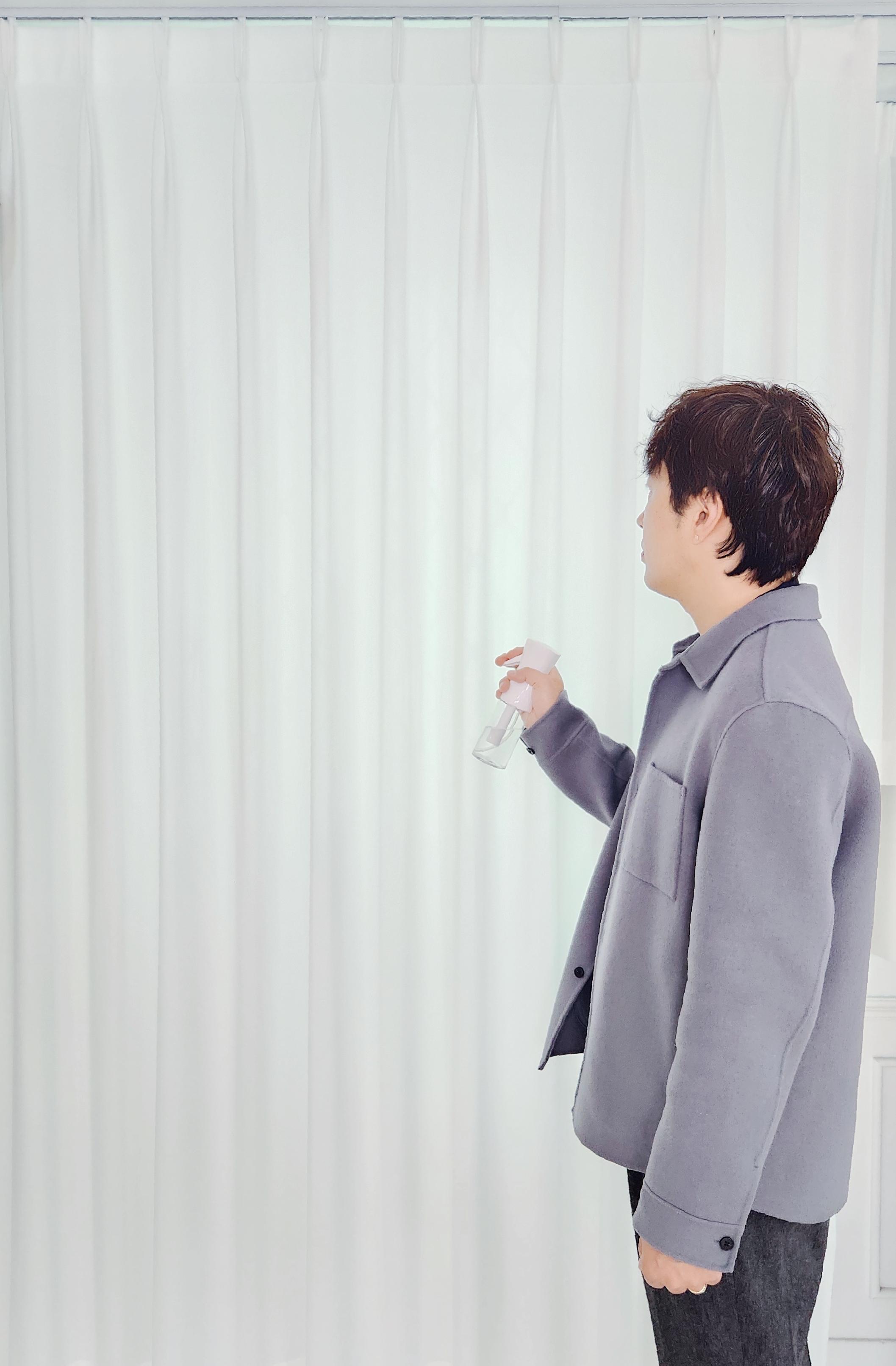 아르일랑 오염방지 발수 차르르 쉬폰 커튼 1cm 나비주름 타입 금속핀 심플쉬폰 화이트