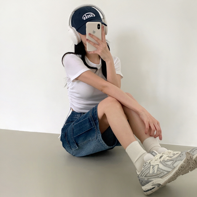 [3단기장/~2XL/하프기장] 잿블 힙 워싱 와이드 카고 버뮤다 여름 5부 청 반바지 데님 팬츠 상세 이미지 11