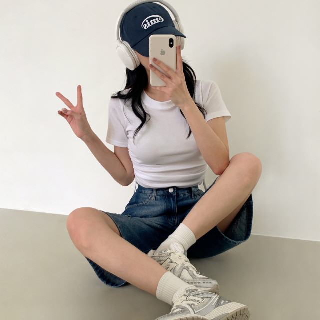 [3단기장/~2XL/하프기장] 잿블 힙 워싱 와이드 카고 버뮤다 여름 5부 청 반바지 데님 팬츠 상세 이미지 12