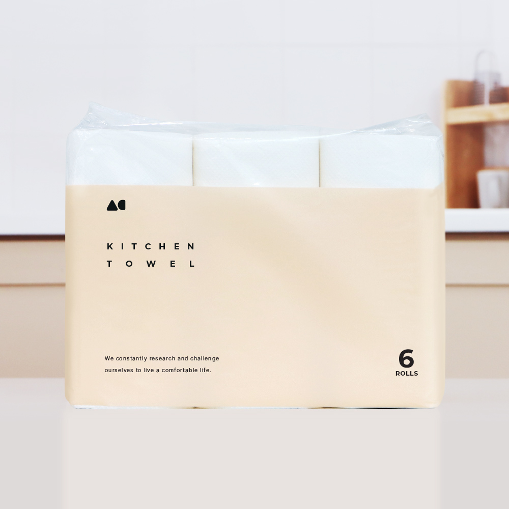 올챌린지 천연펄프 키친타올 2겹 100매 6롤+6롤