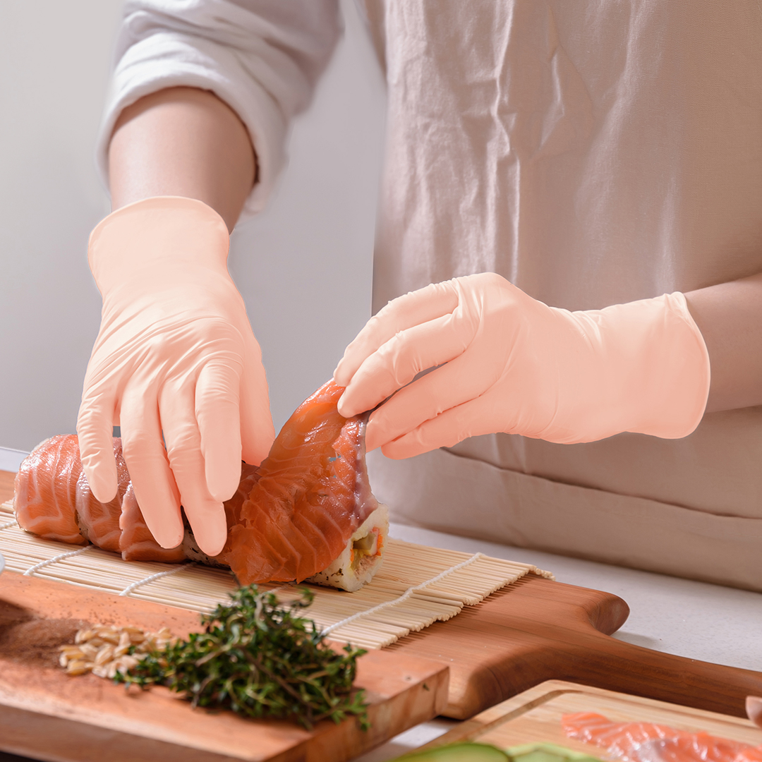 러버랩 유일국내산 파우더프리 요리 설거지 위생 컬러 니트릴 장갑 S(소형), 크림핑크, 100개