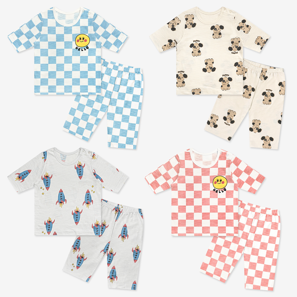 봄 여름 아기 내복 유아 실내복 아동 7부내의 코튼 모달