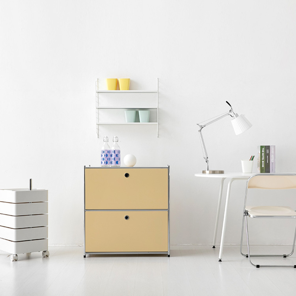 심플리 수납장 BC016 770mmx400mmx820mm, 2단, 솔리드베이지 9737.3534 - 상세 이미지 5