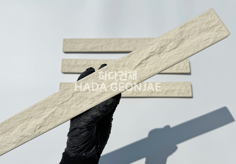 혹두기롱타일 440x50x13T 아이보리 / 하다건재 세라믹타일