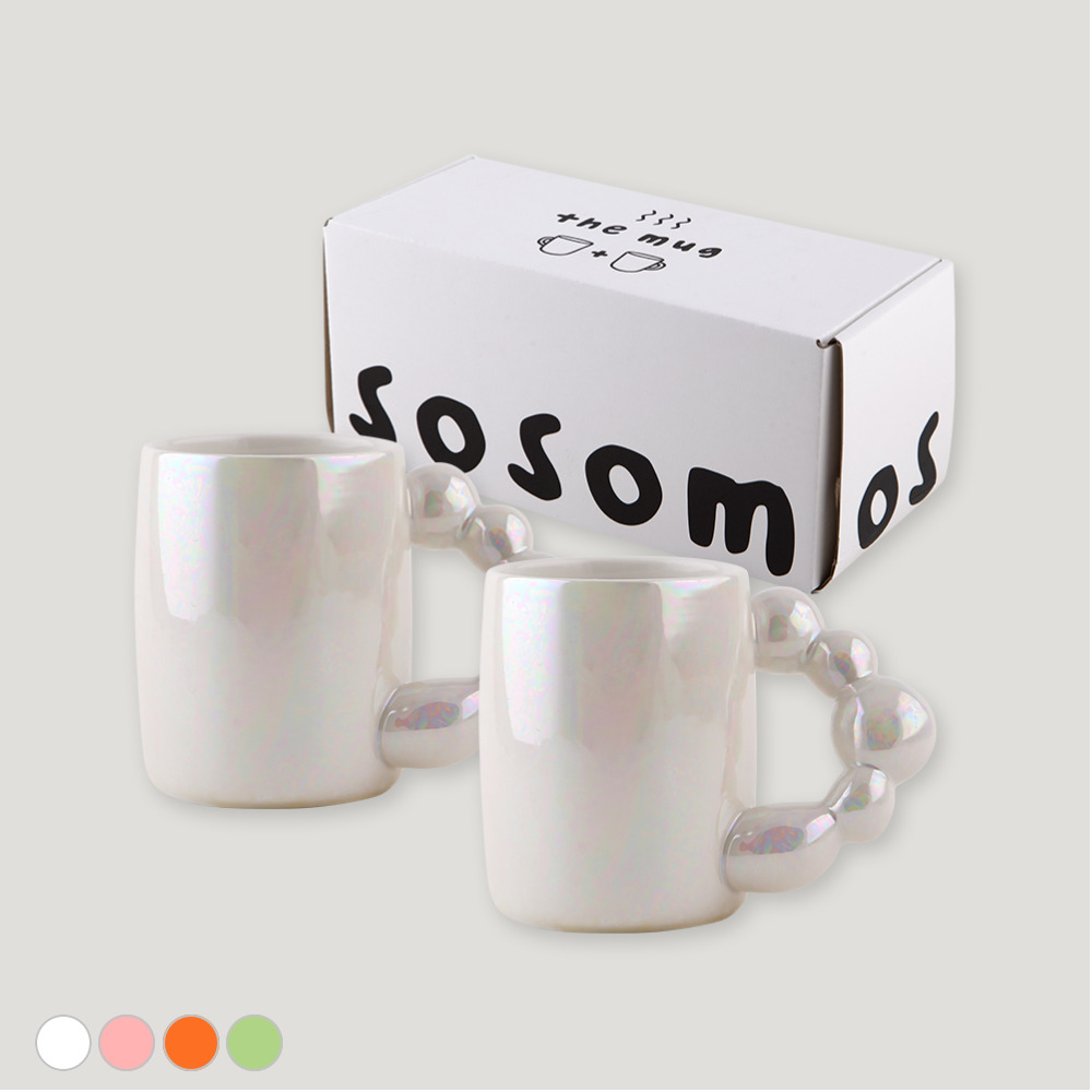 소소모소 진주 머그 2P 선물세트(4colors) 홈카페 집들이선물 - 메인 이미지