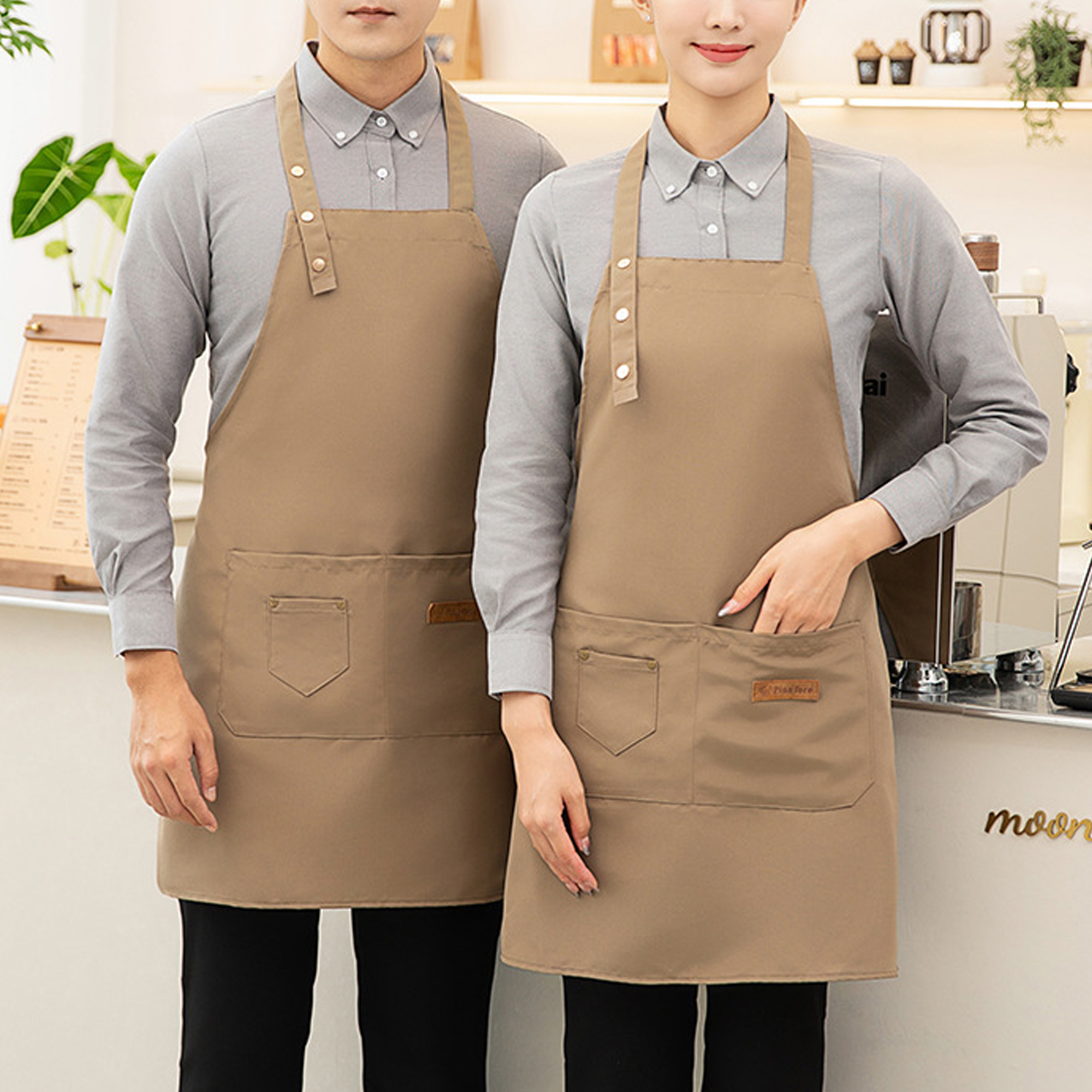 필굿리빙 주방 앞치마 방수 카페 미용실 바리스타 예쁜 식당 미술 남자 캔버스