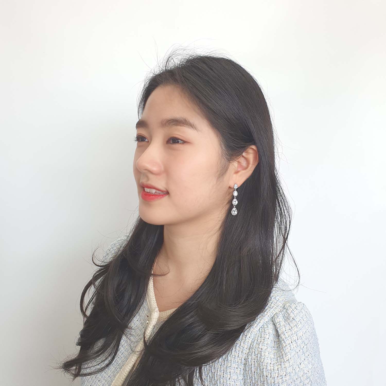 야랑쥬얼리 4 Stage 큐빅 드롭 Stud 귀걸이 - 상세 이미지 4