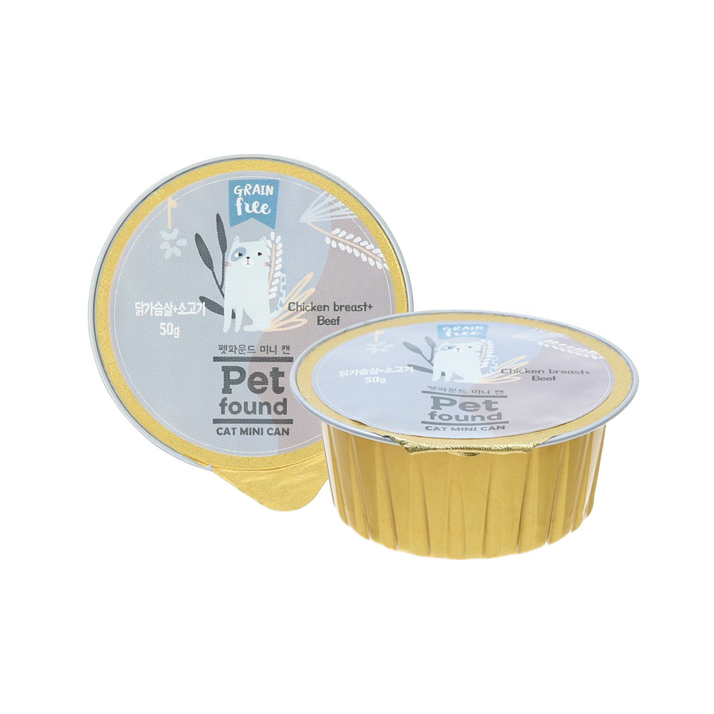 펫파운드 미니캔 스튜 고양이 간식 닭가슴살+소고기, 50g, 1개 - 상품 이미지