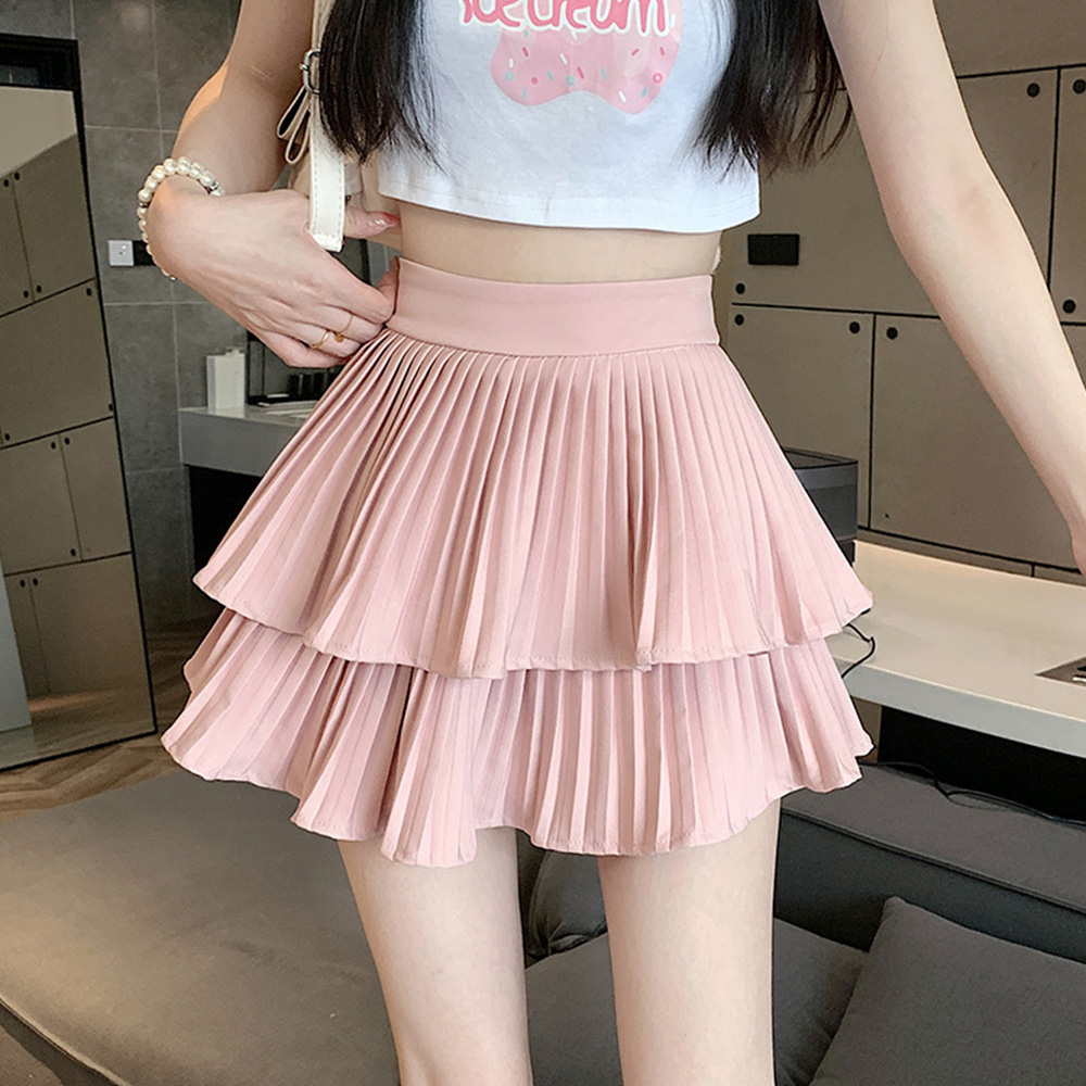 캉캉 미니스커트 검정 플리츠 레이어드 A라인 초미니 짧은 주름 치마 속치마 - 상세 이미지 2