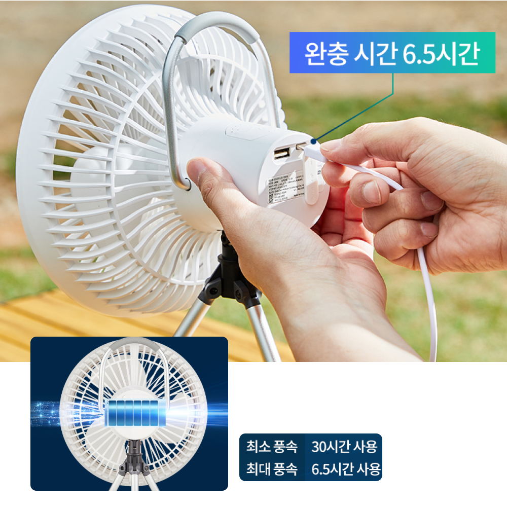 캠프365 LED 캠핑팬 무선 선풍기 G800 서큘레이터 랜턴/수납백 삼각대 포함 - 상세 이미지 4