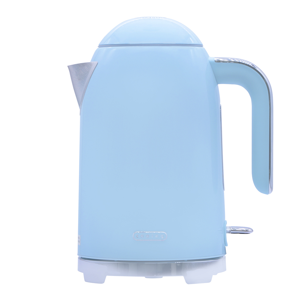 쿠잉 전기포트 KE-1701 블루 커피 분유포트 티 주전자 휴대용 무선 미니 소형 스텐