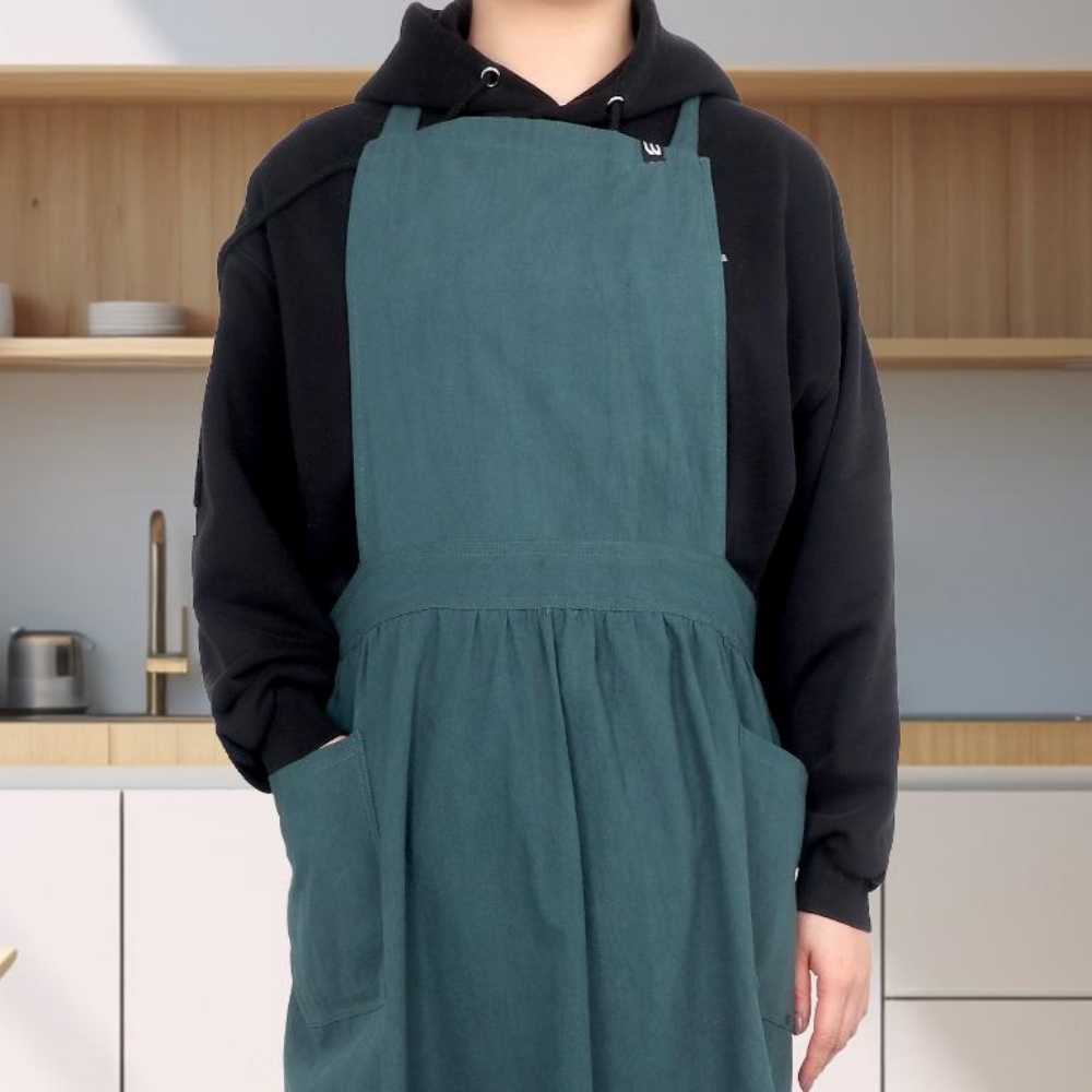입는앞치마 엉덩이가리는 뷰티샵 덮는 힙한 홀앞치마 꽃집 린넨
