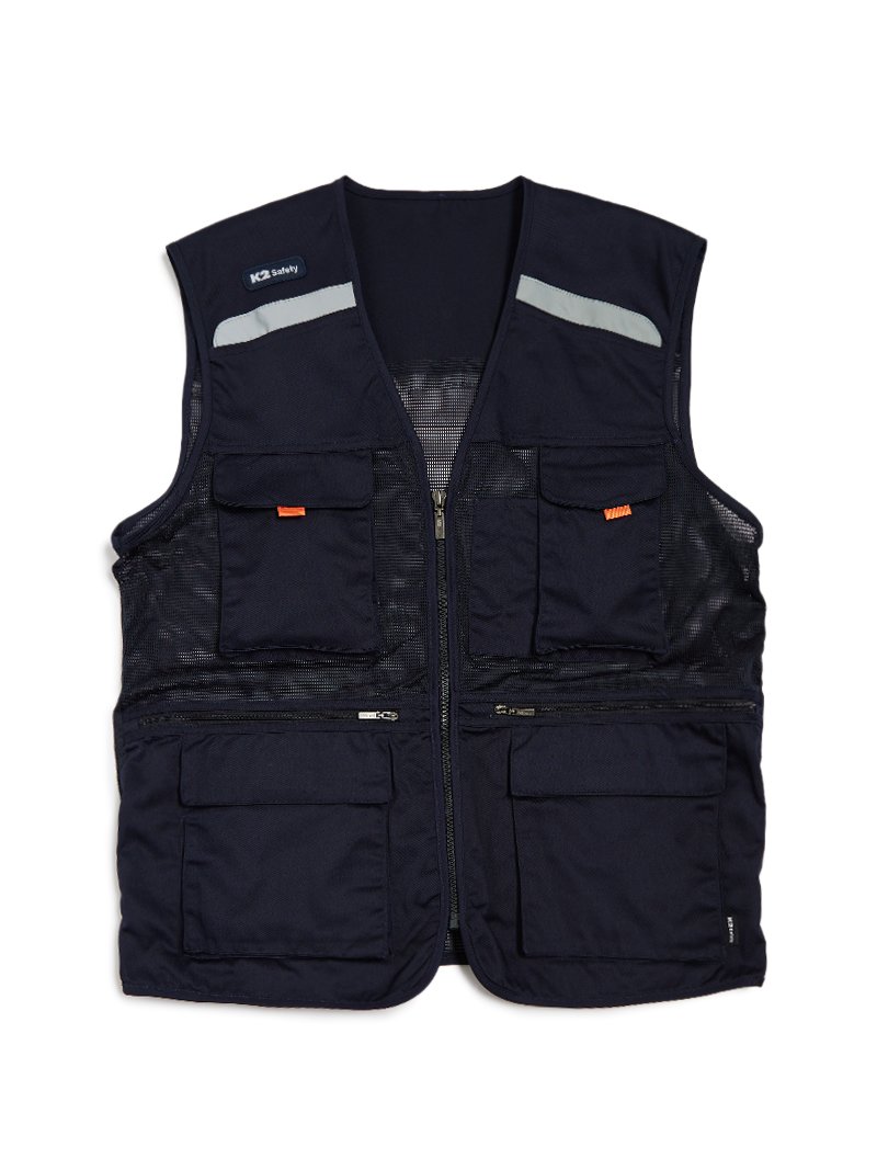 K2세이프티 21VE-612R 멀티포켓 수납 근무복 작업복 현장 마트 단체복 조끼 네이비