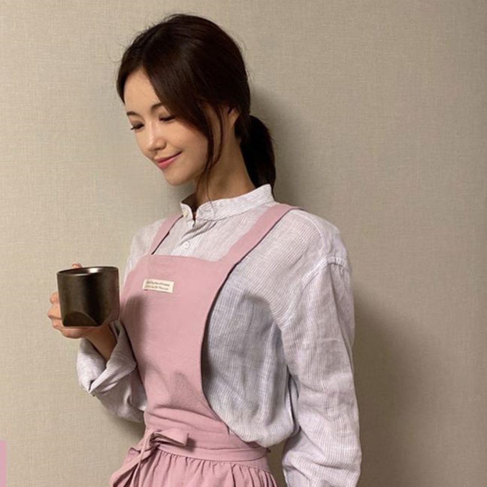 입는앞치마 엉덩이가리는 뷰티샵 덮는 힙한 홀앞치마 린넨 이미지 7