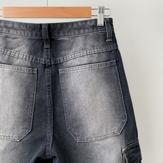 [3단기장/~2XL/하프기장] 잿블 힙 워싱 와이드 카고 버뮤다 여름 5부 청 반바지 데님 팬츠 상세 이미지 59