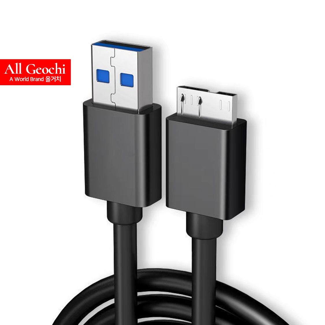Micro-B to USB-A 연결 케이블 USB B 3.0 외장하드 연결선 50cm - 상품 이미지