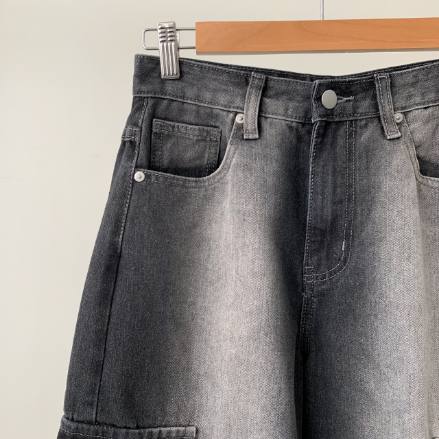 [3단기장/~2XL/하프기장] 잿블 힙 워싱 와이드 카고 버뮤다 여름 5부 청 반바지 데님 팬츠 상세 이미지 58