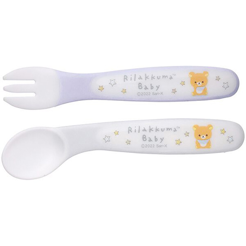 스케이터 리락쿠마 Rilakkuma Baby 캐릭터 베이비 처음 스푼 포크 세트 SFB2 - 주방·식기 - 하카타몰