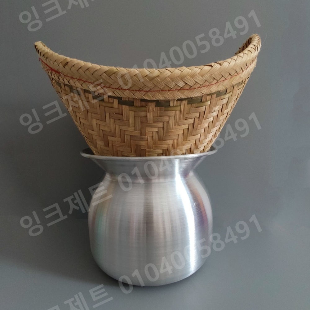찐밥 냄비 태국 찜통 밥안치기 찹쌀 양은 대나무 주방 - 상품 이미지