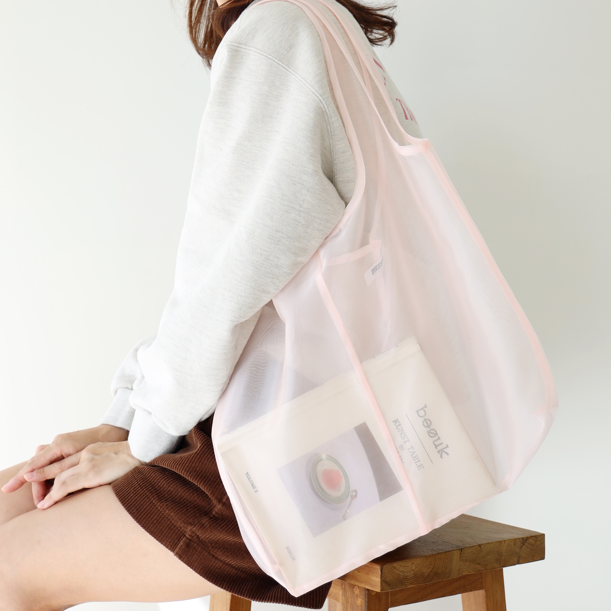 [미소쌤] 오간자 이지백 에코백 숄더백 쇼퍼 가방 데일리 비치 여름 이미지 6