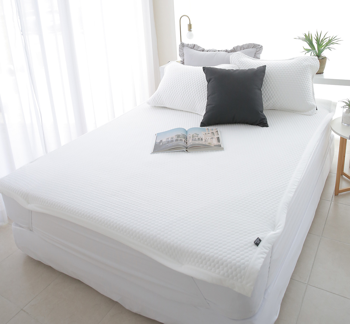 엠시베딩 쯔누가냉감패드 여름 이불패드 패밀리 고정밴드 Q