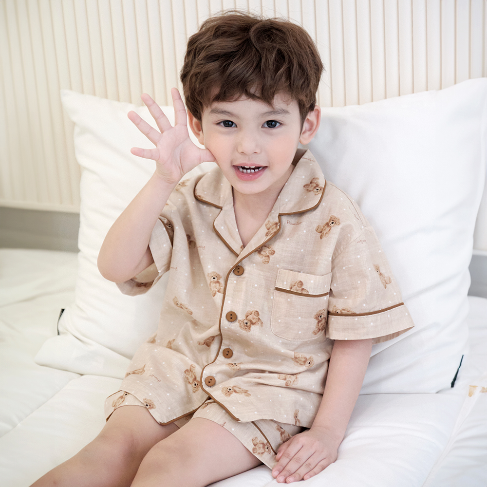 여아 남아 잠옷 유아 키즈 파자마 곰돌이 브라운곰(면) - 상세 이미지 4