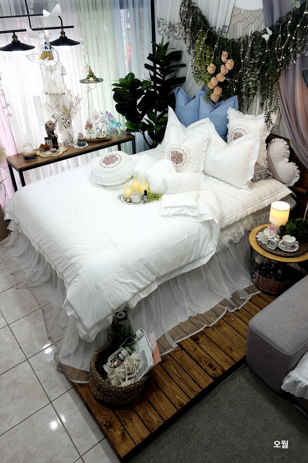 혼수 신혼 겨울 호텔이불 호텔침구 라지킹침구세트 침구류 하늘