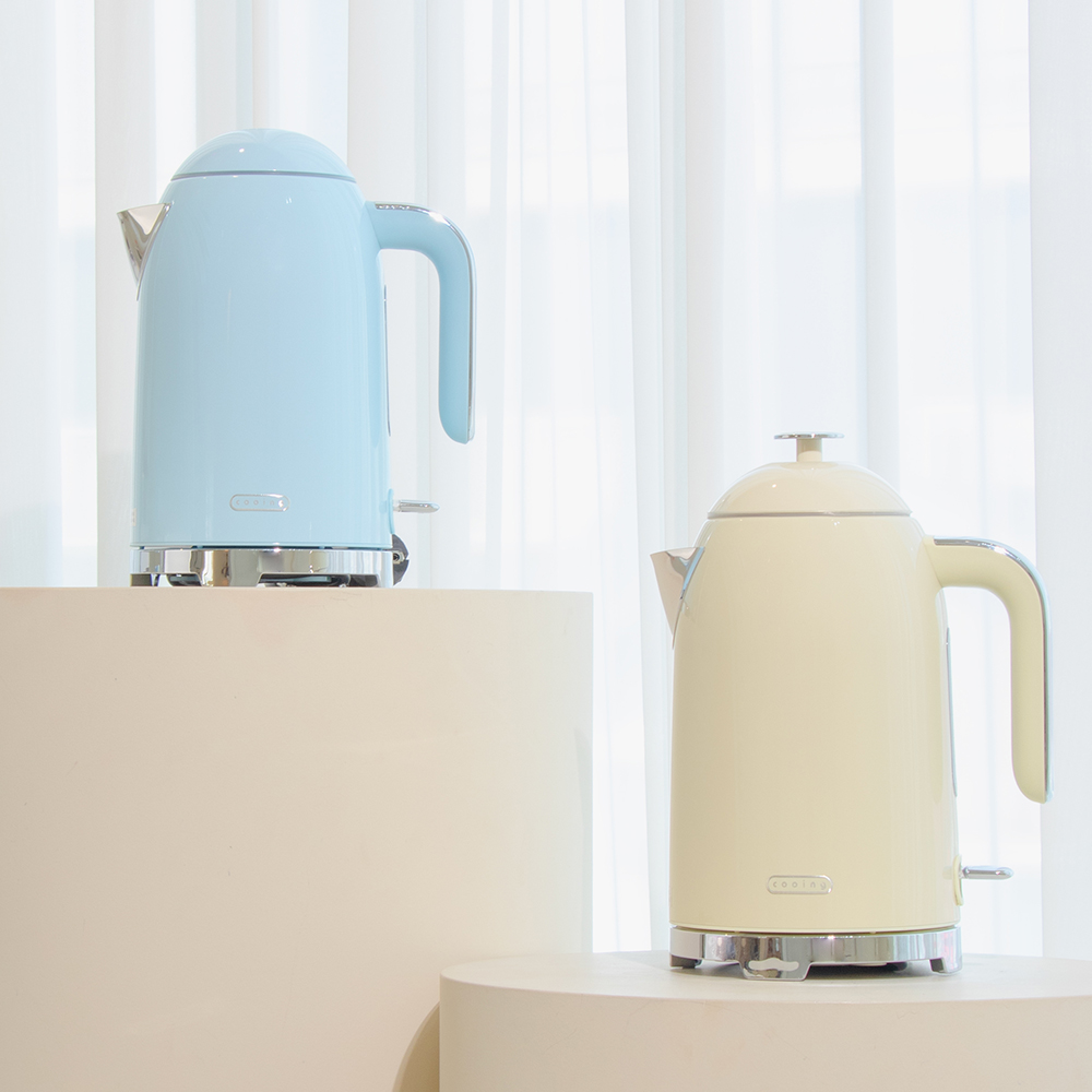 쿠잉 전기포트 KE-1701 블루 커피 분유포트 티 주전자 휴대용 무선 미니 소형 스텐