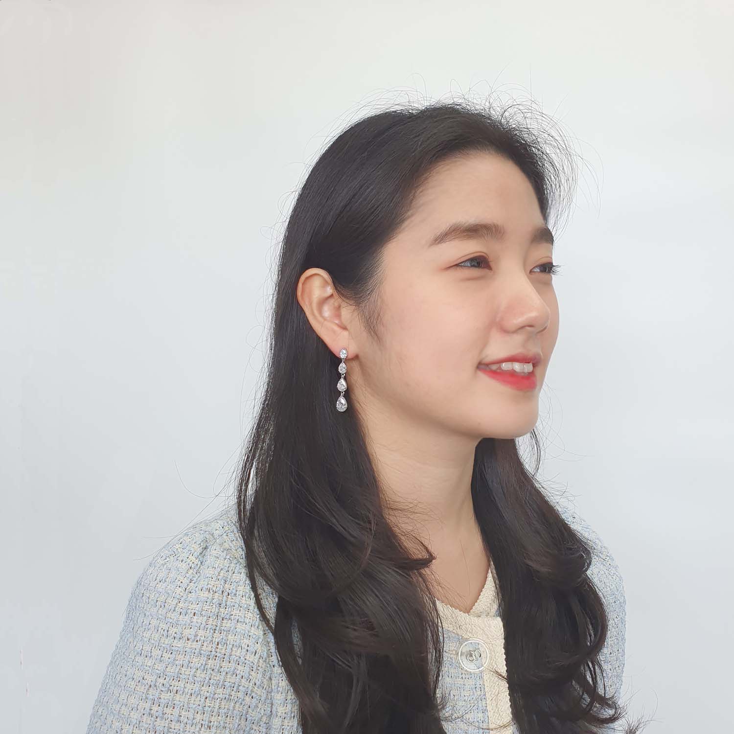 야랑쥬얼리 4 Stage 큐빅 드롭 Stud 귀걸이 이미지 8